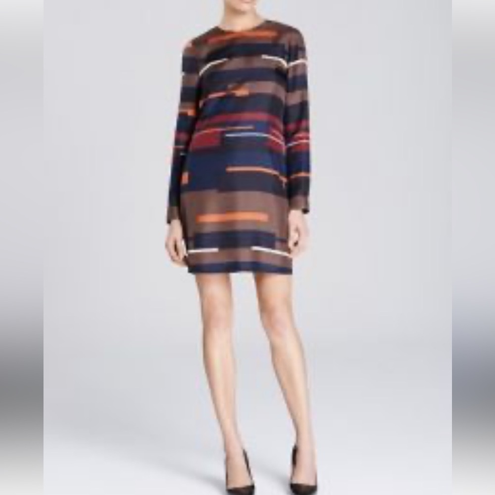 Theory Cepeda Silk Abstract Stripe Midi Dress size 2- gently used